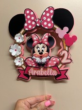Minnie Mouse inspired Cake Topper personalised name  And Age