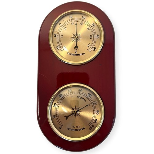 Wooden effect barometer - wooden, &