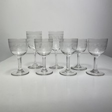 7x Antique Edwardian Etched
