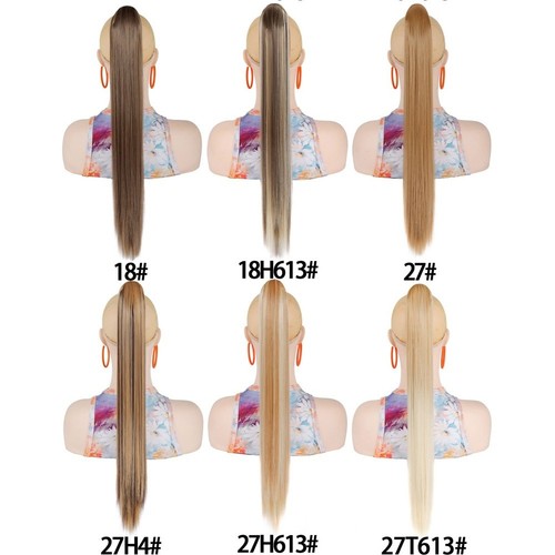 Long straight clip ponytail - straight,