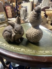 Vintage Poole Pottery Robin and Baby Bunny Sculptures Miniatures Collector Gifts
