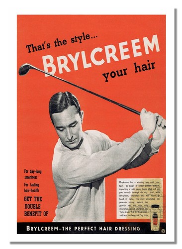 Brylcreem golf poster vintage - brylcreem,