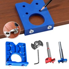 35mm For Kitchen Cabinet Doors Concealed Hinge Hole Jig + Saw Drill Bit Tool UK
