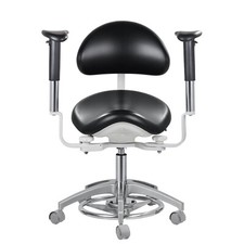 Dental Dynamic Microscope Chair Ergonomic Doctor Saddle Chair Foot Control Black