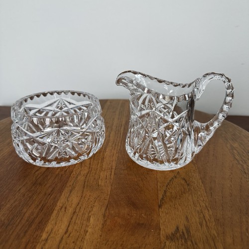 Vintage crystal cut glass milk - cut,