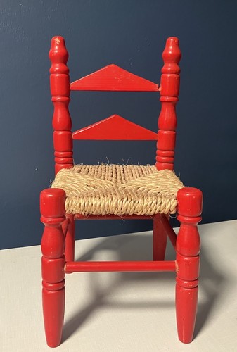 Vintage ladder back red wooden - ladder,