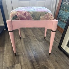 VINTAGE SINGER SEWING MACHINE BENCH STORAGE STOOL MID CENTURY PAINTED