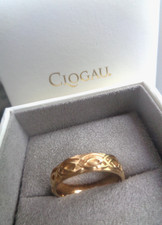 Clogau Gold Wedding Ring Welsh 9ct Gold Celtic Band  ANNWYL and Box     size P