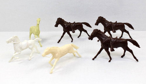 Vintage plastic toy horses lot - plastic,