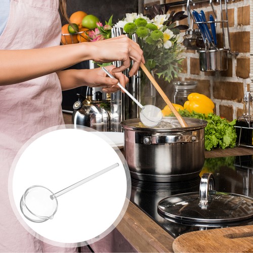 Glass serving ladle soup - , ladle: