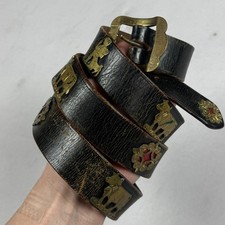 Vintage Leather Belt Brass