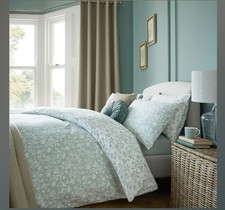 Laura Ashley Green Floral, Reversible, Duvet Cover Set, Double + 2 Pillowcases