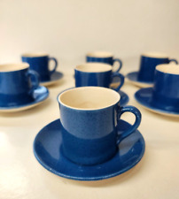 For Libertys WILLIAM MOORCROFT Powder Blue Demitasse CUP & SAUCER C 1920'S