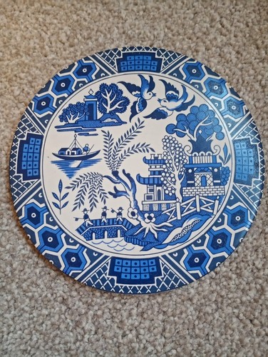Vintage trivet ceramic blue - vintage,