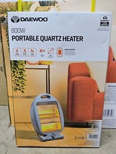 DAEWOO® quartz Electric halogen Heater 800W  2 Heat Settings Safety Tip Switch