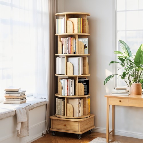 Tier rotating bookshelf 360 - tier, bookshelf,