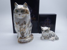 ROYAL CROWN DERBY FIFI CAT &  MILLIE KITTEN PAPERWEIGHTS