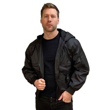 Mens Waterproof Bomber Jacket Hooded Goggle Rain Coat Streetwear Hunter Men