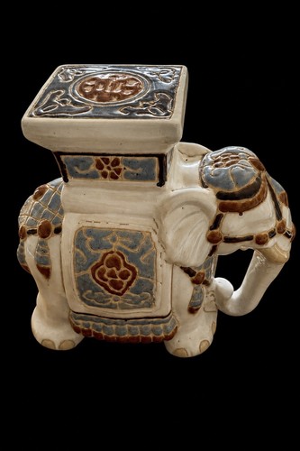 Vintage ceramic elephant plant - ceramic,