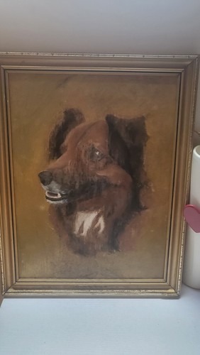Antique old oil - old,
