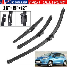 3x Front & Rear Windscreen Wiper Blades Set For Ford Fiesta MK7 08-17 26"15"12"