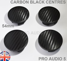 Fits Mini - 4x Carbon Black Wheel Centre Caps 54mm S Clubman Cooper Center UK