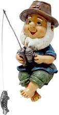 GWCYMYD Garden Gnome Statue, Waterproof Small Fishing Gnome, Resin Garden Gnome