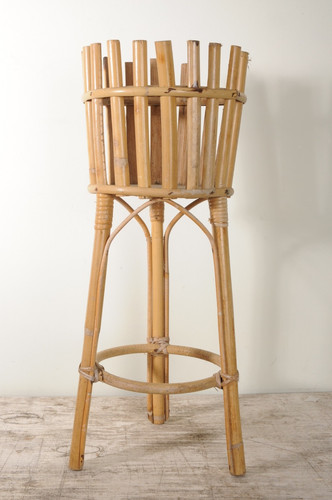 Vintage bamboo plant stand - vintage,