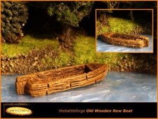 Old Wooden Row Boat 28mm Unpainted