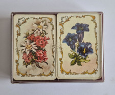 Vintage PIATNIK Double Deck PLAYING CARDS - FLORAL No 0070 Vienna Austria BOXED
