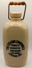 Rare Fulham Pottery STONEWARE HOT WATER BOTTLE  5 Address's London &Canada Quart