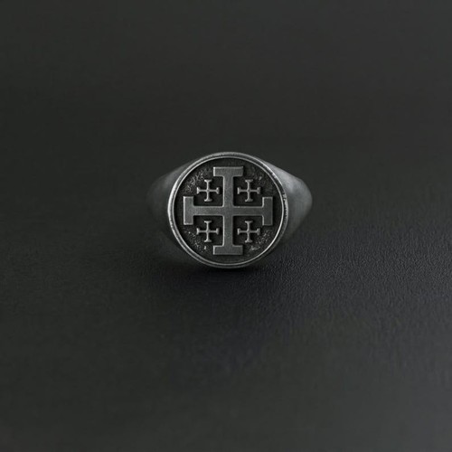 Vintage jerusalem cross signet - vintage,