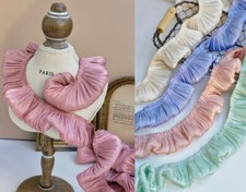 Chiffon Ruffle Trim Puffy Ruffled Lace Ribbon Shimmery Sewing Fabric Trimming