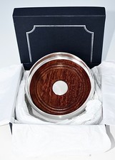 Large Sterling Silver Champagne/Wine Bottle Coasters By B&Co: Boxed : 169.7 gm