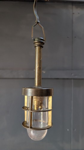 Vintage brass glass - brass, dome