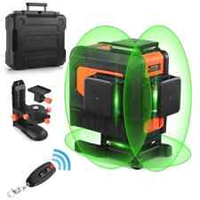 3 x 360 Degree Laser Level Self-Leveling Green Cross Line Laser Tool with Remote