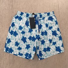 Vilebrequin Shorts Adult XL Blue Floral Turtle Print Lined Swim Trunks Mens NEW