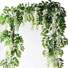 2X Artificial Wisteria Vine Garland Plant Flower Foliage TrailingHome Decor