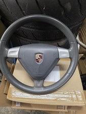 Porsche 987/997/911/Cayman/Boxster Black Leather Steering Wheel