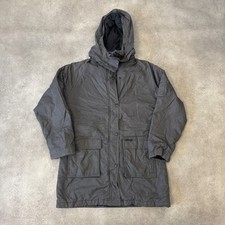 Schott Military Parka Jacket Mens Medium Full Zip Rain Coat, Black