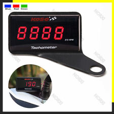 KOSO RPM Digital Inductive Tachometer Tiny Digital Hour Tach Meter Red+Holder