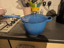 Le Creuset Cast Iron Saucepan in Merseille. 18cm. Only used a few times.