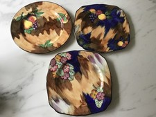 Three Art Deco 1930's H&K TUNSTALL hand painted R Grocott - Large PLATES