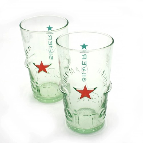 New heineken silver pint glass - silver,