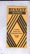 July 1989 Renault Tractor Price List Brochure Leaflet