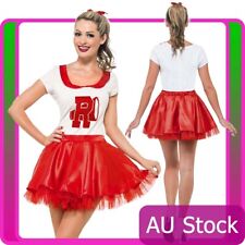 50s Grease Sandy Costume Red Rydell High Licensed Cheerleader 1950s Fancy Dress