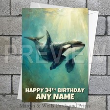 Killer Whale birthday card