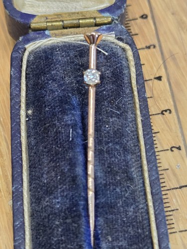 Gold diamond stickpin walking - gold,