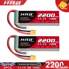 2x HRB 2200mAh 3S 11.1V 100C Lipo Battery XT60 for RC Car Turck Racing FPV Quad