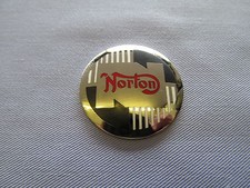 19-228 NORTON DOMINATOR ATLAS 500 650SS 750 CHROME & ENAMEL TIMING COVER BADGE